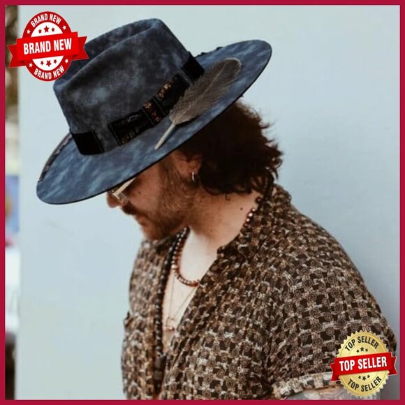 Vintage Wide Brim Wool Fedora Hat Handmade Distressed Rancher Style main image 5